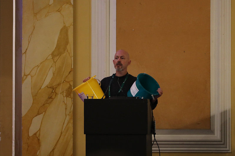 Mark Smith introducing lightning talks at PyCon UK 2022. Credit: Mark Hawkins for PyCon UK