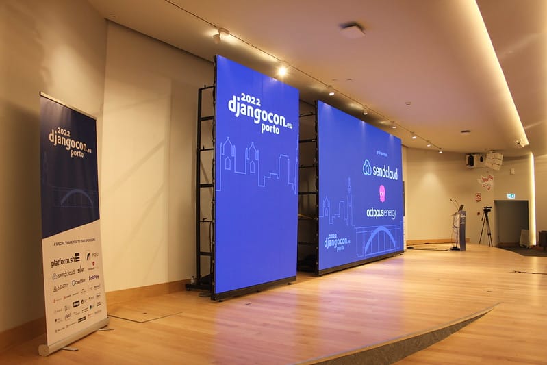 The DjangoCon Europe stage in Porto